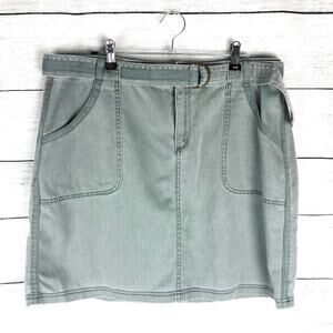 Sonoma | Sage Green Cargo Style Mini Skirt Skirt with Belt Size 12